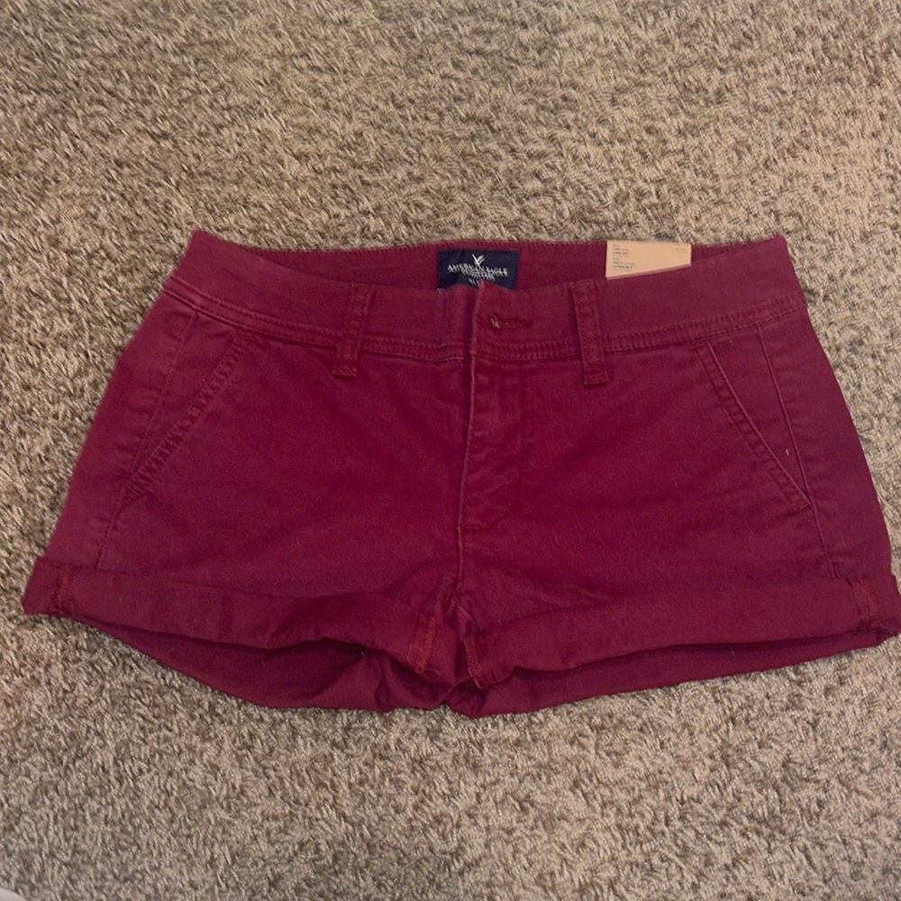 American Eagle Red Low Rise Shorts